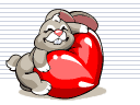 Gif animé coeur lapin